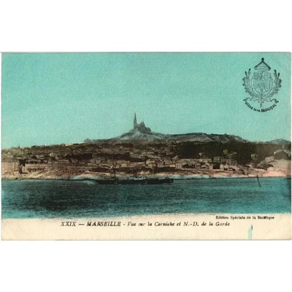 MARSEILLE Vue sur la Corniche et N.-D. de la Garde- Marseille, France Postcard - Picture 1 of 2